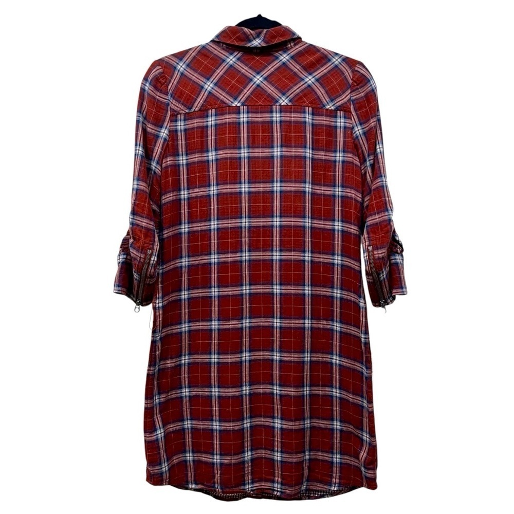 Juicy Couture Red Plaid Button-Up Shirt Dress size 4 - Picture 3 of 15